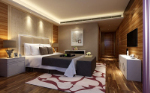 modelo 3D de dormitorio moderno estilo de madera