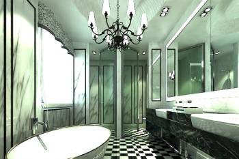 Modelo de baño estilo europeo 3d