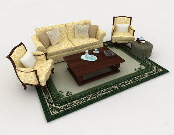 Casa Amarilla retro sofa combinacion modelo 3D
