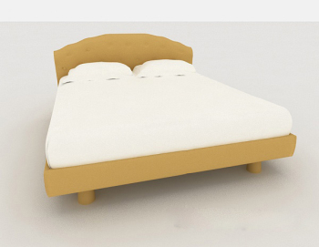 Moderno moderno blanco cama doble modelo 3d