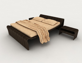 Inicio personalizado cama doble de madera 3d modelo
