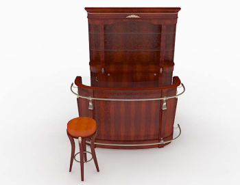 Barra de madera marrn rojo 3d modelo