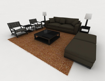 3d modelo de moderno hogar gris oscuro sof