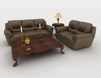 De estilo europeo casa gris - marrn combinacin de 3d sof modelo