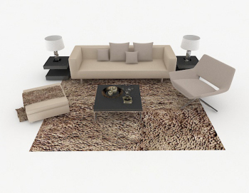 Inicio gris combinacin simple de sof de ocio 3d modelo
