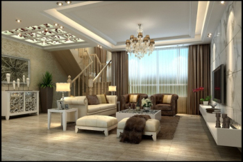Moda blanca Sala de estar minimalista modelo 3D