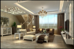 Moda blanca Sala de estar minimalista modelo 3D