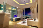 Elegante sala de vivir en un apartamento moderno modelo 3D