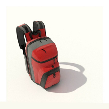 hombros grises rojos del alpinismo de bolsas modelo 3d