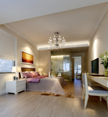 3d modelo moderno dormitorio suite de un cuarto de baño