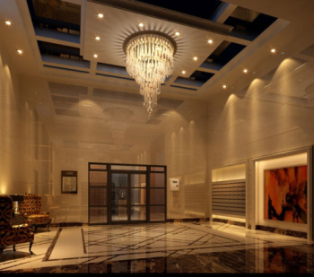 Precioso hall de entrada del hotel modelo 3D