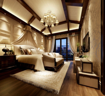 Exquisita decoracin del dormitorio modelo 3d