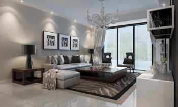 Hermosa sala de estar 3d modelo moderno