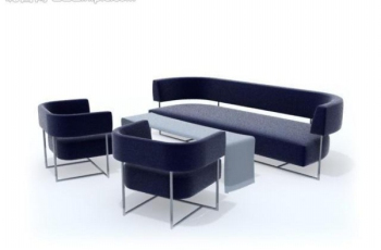 Simple sof negro y gris modelo 3d