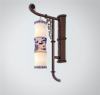 lmpara de pared de porcelana antigua modelo 3D