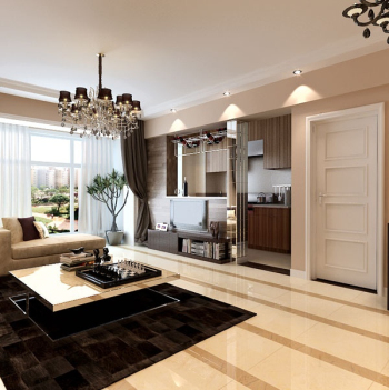 Moderna sala de estar 3d modelo de diseño de manera concisa