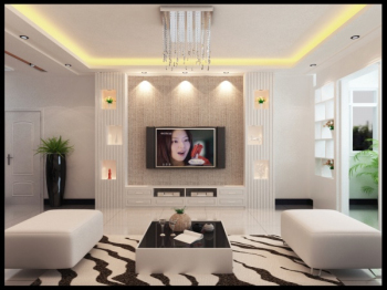 Blanco minimalista TV teln de fondo modelo 3D