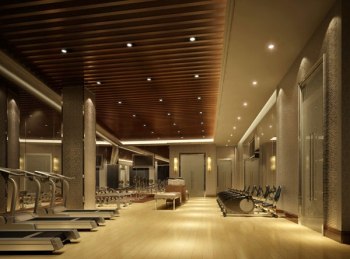 gimnasio cubierto de lujo en 3D