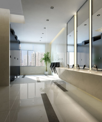 modelo atmosfrico simple baño blanco 3D