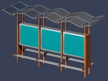 Detalle de la parada de autobs modelo 3D