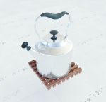 En forma de corazn hervidor de agua inoxidable porttil modelo 3D