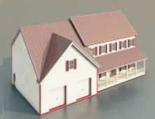 Pequeñas villas con garaje y edificios-69