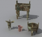 Ding de bronce FANG / gafas / trpode de bronce