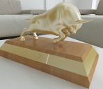La vaca de adornos de oro