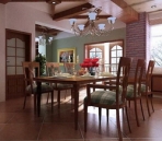 Interior de estilo americano pas modelo en 3D (incluyendo materiales, red de rea de luz, y dibujos CAD de trabajo)