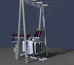 Modelo en 3D de los transformadores de alto voltaje