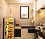 De pequeño tamaño interior de la cocina de diseño de modelo