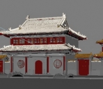 Modelo 3D de la puerta del templo