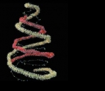 Decorado bombillas del rbol de Navidad y cintas de colores