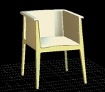 Modelo 3D de sof-camas y heces de muebles 2-5