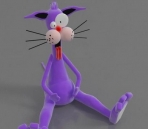Un modelo de color azul gato de dibujos animados
