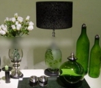 El arte de vidrio verde de decoracin